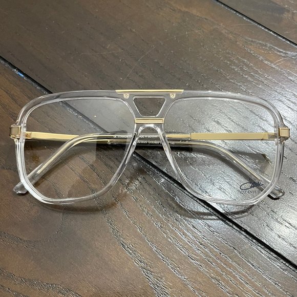 Cazal Other - Cazal Aviator Eyeglasses 6025 Crystal Transparent Clear Gold Frame